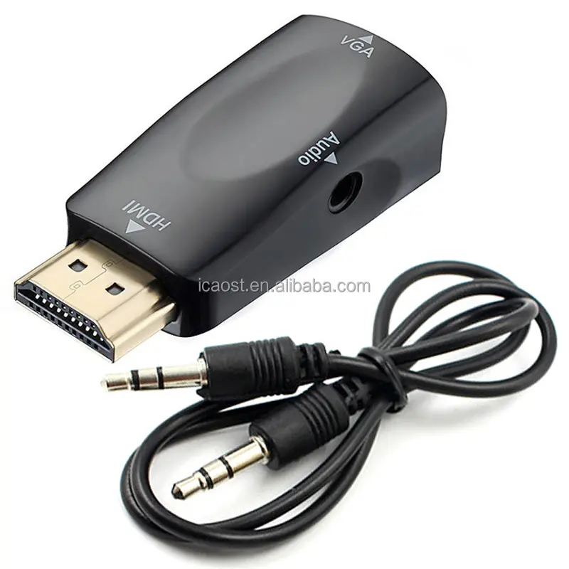 HD 1080P Male to Female HDTV to VGA Adapter Audio Cable Converter For PC Laptop TV Box Display Projector VGA Adapter