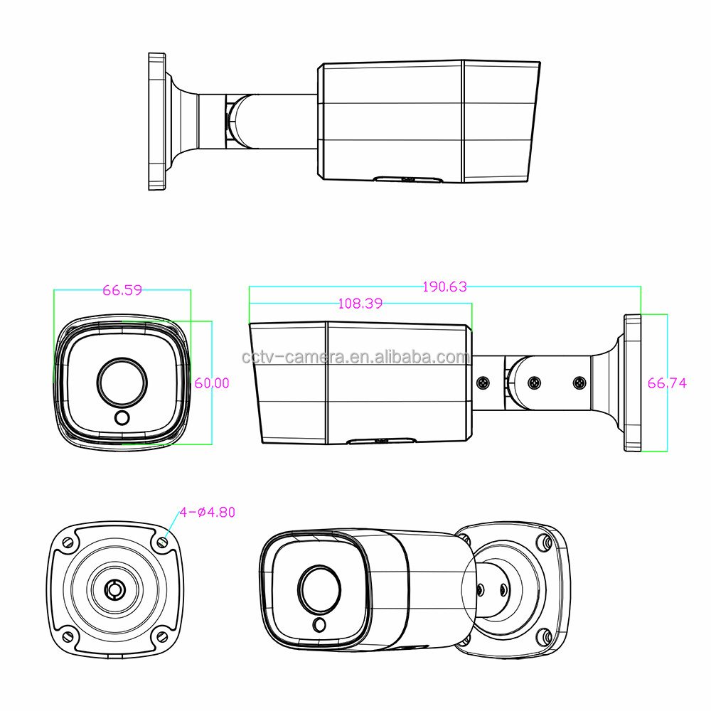 Infrared LED Night Vision Coaxial Audio TVI AHD 1080P FULL HD 2MP Analog CCTV Camera