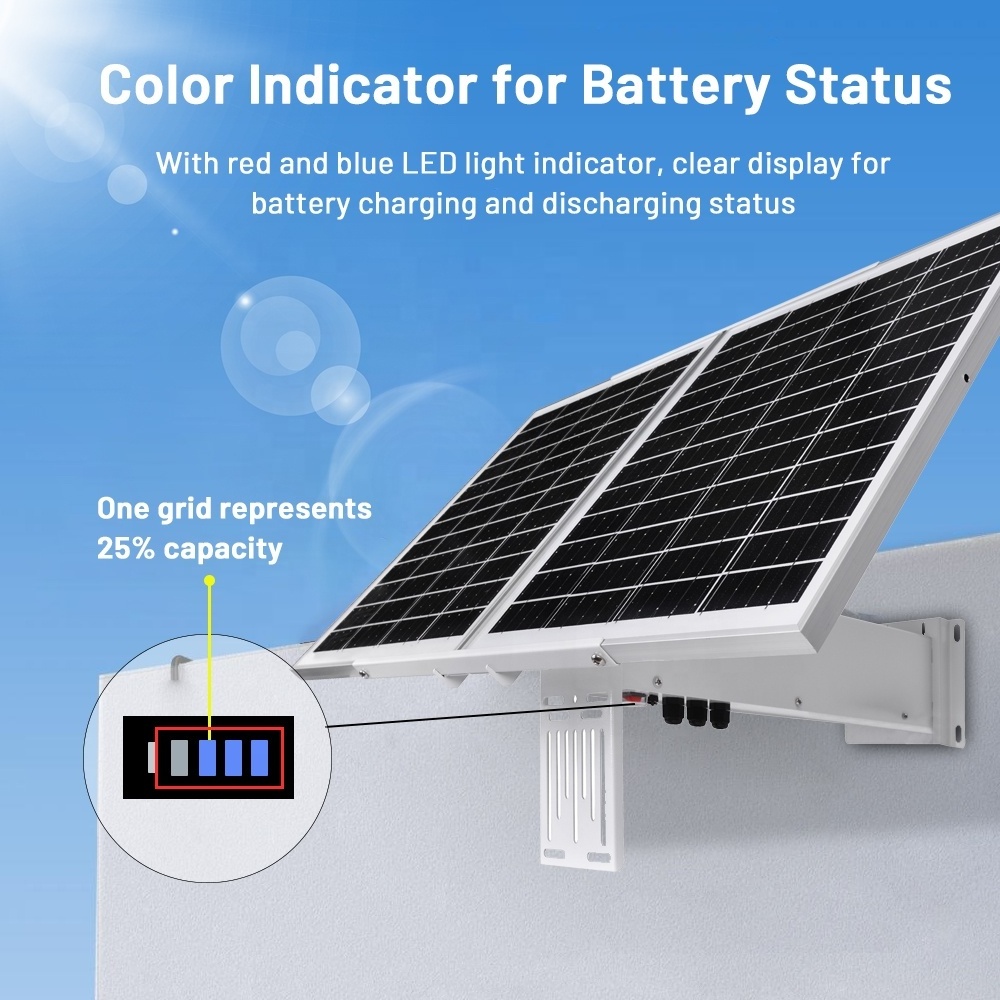 Solar panel factory 40W 10AH Green energy Power Supply kit Solar Battery System Outdoor Power Backup for CCTV Security Camera