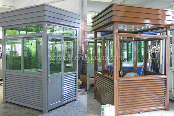 bulletproof Anti-skid steel plate prefabricated sentry house frame mobile food kiosk