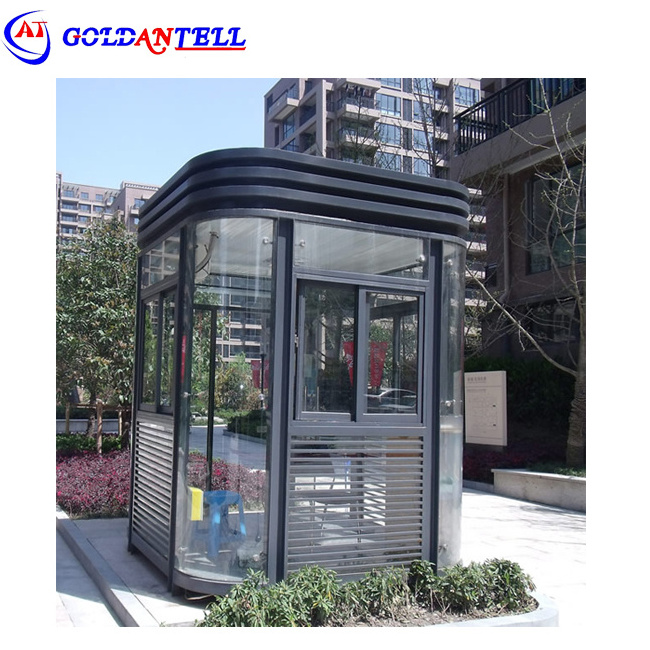 Internal fully equipped stainless steel control box security pavilion parking lot toll booth outdoor guard house