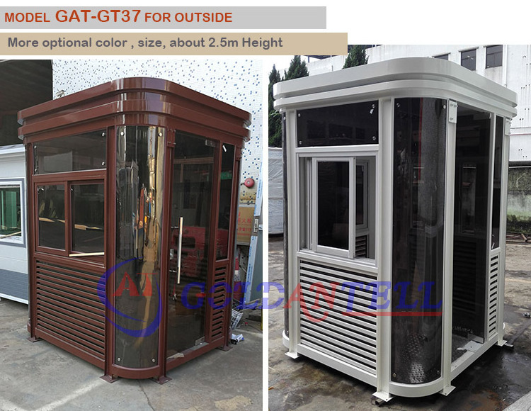 Internal fully equipped stainless steel control box security pavilion parking lot toll booth outdoor guard house