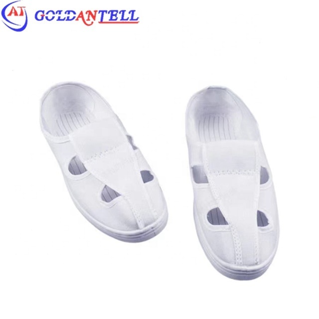 White ESD Shoe With Four Holes / Anti static PVC shoes / cleanroom safety shoes