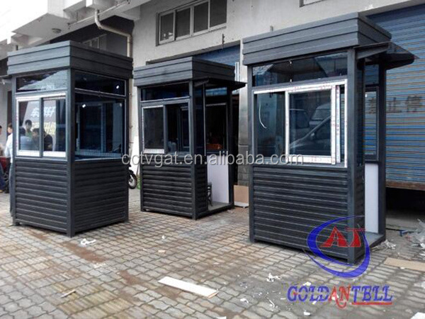 bulletproof Anti-skid steel plate prefabricated sentry house frame mobile food kiosk