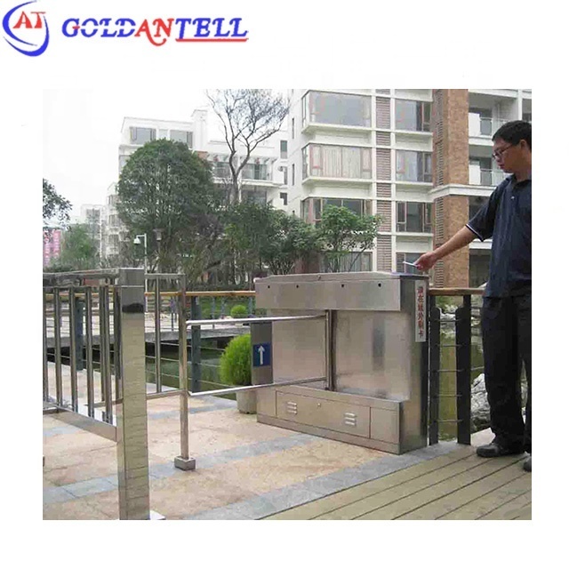 Stainless motor gate half height prestige turnstile automatic swing gate barrires flexible security smart card door