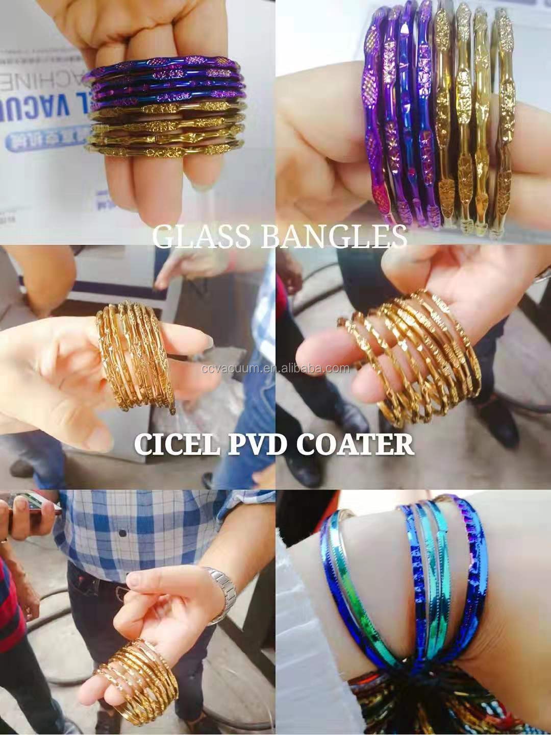 CICEL glass bangles PVD  Vacuum  coating machine/gold color coating plant