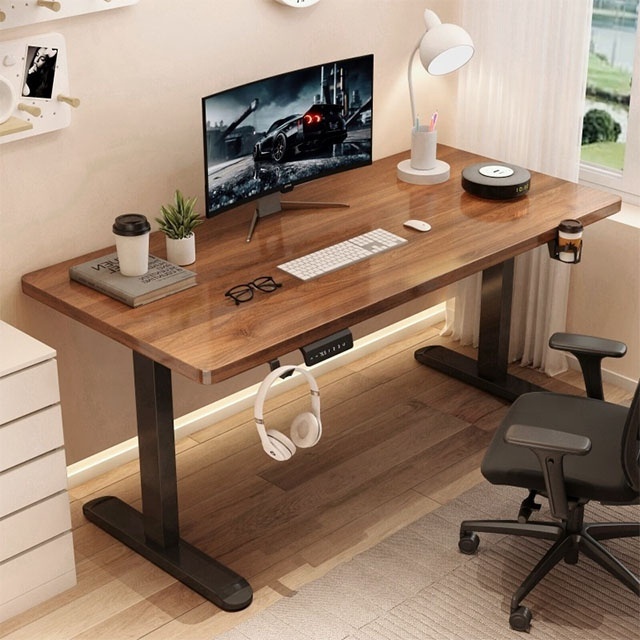 Home office dual motor electric adjustable standing gaming desk