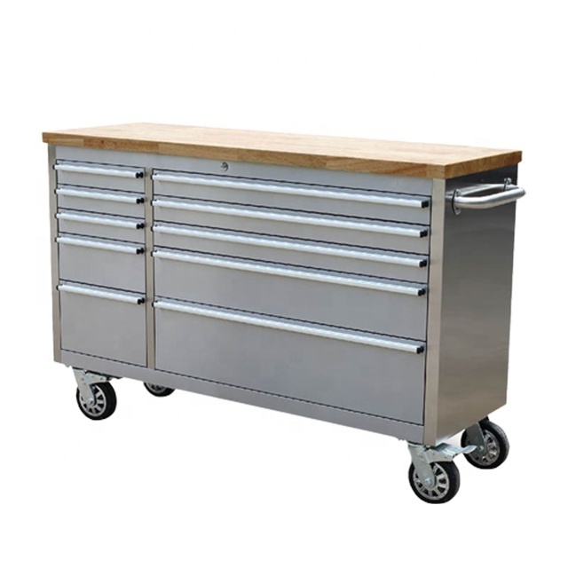 Tool chest with wheels stainless mobile workbench tool chest