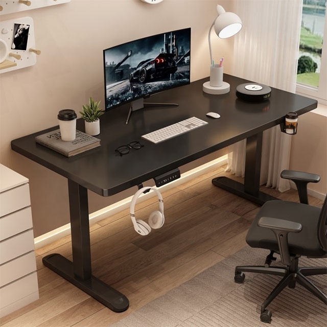 Home office dual motor electric adjustable standing gaming desk