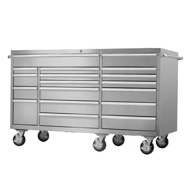 Tool chest with wheels stainless mobile workbench tool chest