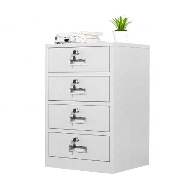 Small 4 drawer vertical filing cabinet with locks