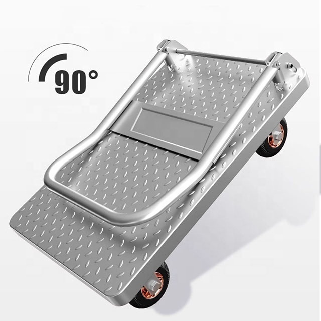 Steel service hand cart foldable platform trolley