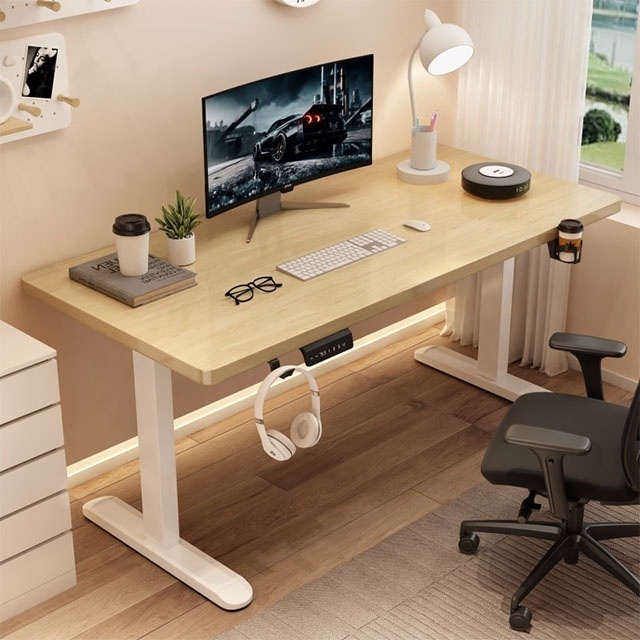 Home office dual motor electric adjustable standing gaming desk