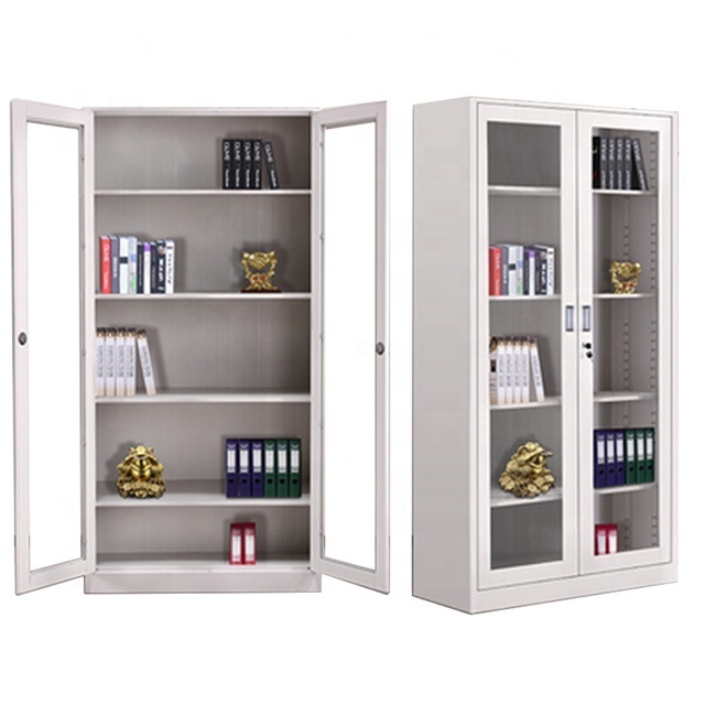 Executive office glass cabinet fully assembled  free standing office furniture