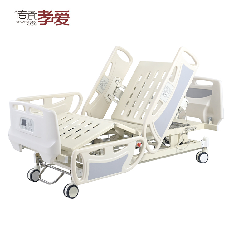 Cheap Price Automatic Five Function Electric Hospital Bed Adjustable Height Back Lifting Leg Lifting Bed up & down Bed side to s