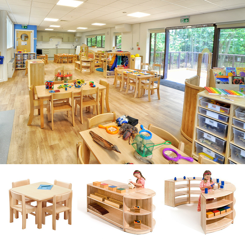 Modern Wooden Furniture For Baby Kindergarten Preschool Daycare Decor Customized Nursery Interior Layout Decoration Design