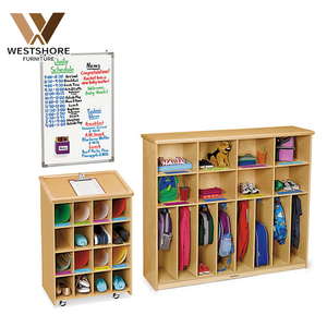 Child Montessori Clothing Rack With Shelf Combined With Preschool MAXI Shelf Kid Wardrobe Kindergarten Nursery Daycare Bookshelf