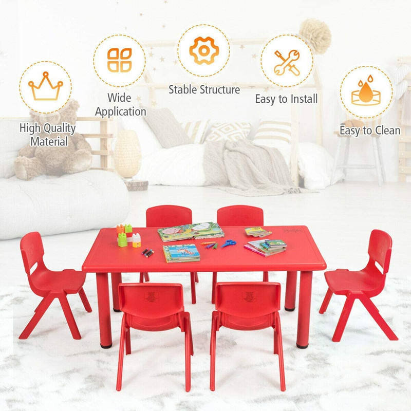 West Shore Colorful Nursery School Furniture Kids Study Table Plastic Tables And Chairs For Sale