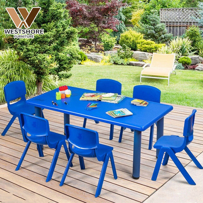 West Shore Colorful Nursery School Furniture Kids Study Table Plastic Tables And Chairs For Sale