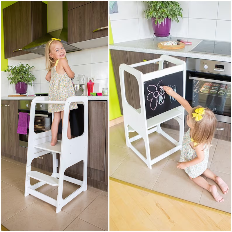 Learning Tower Kitchen Helper Tower Toddler Kids Kitchen Stool Step Montessori Furniture Kitchen Chair Learning Stool