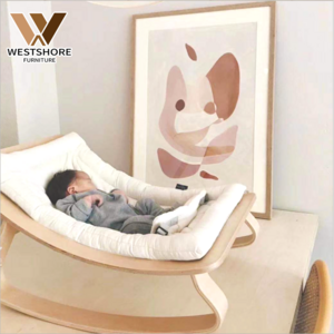 Children Furniture Wooden Rocking Chair For Baby Sleep Kids Sofa Indoor Natural Baby Bouncer Swinging Chair For Babies Nursery