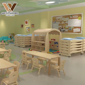 Kids Montessori Preschool Furniture Wooden Kindergarten Classroom Daycare Childcare Center Furniture Nursery Table And Chair Set