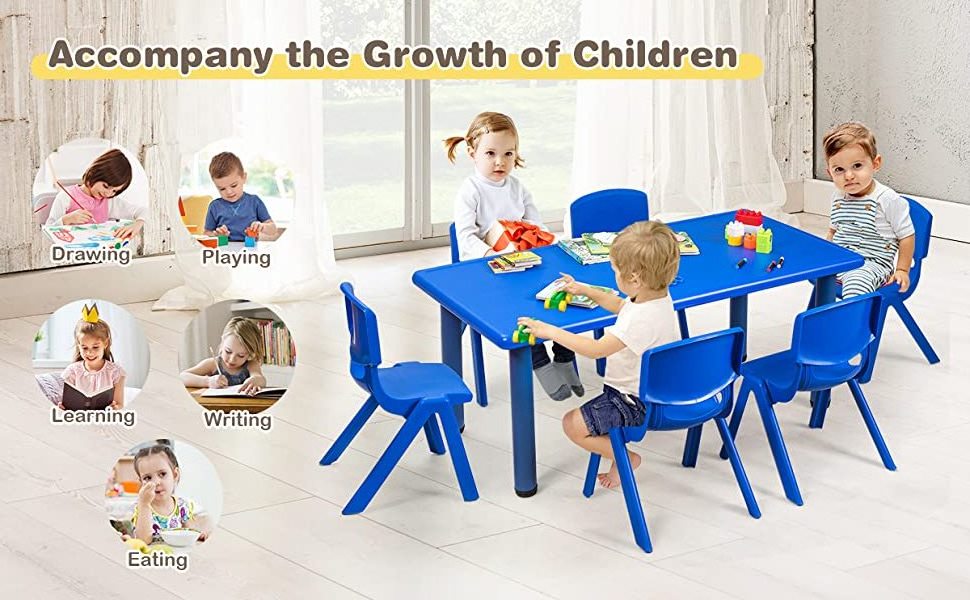 West Shore Colorful Nursery School Furniture Kids Study Table Plastic Tables And Chairs For Sale