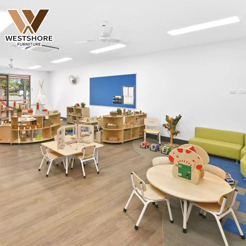 Modern Wooden Furniture For Baby Kindergarten Preschool Daycare Decor Customized Nursery Interior Layout Decoration Design