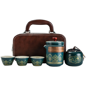 Travel Portable One Pot Three Cups Tea Can Tea Set ceramic Set Business Gift Tea Set