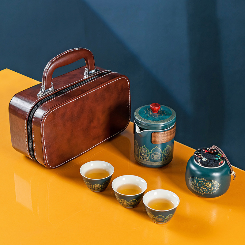 Travel Portable One Pot Three Cups Tea Can Tea Set ceramic Set Business Gift Tea Set