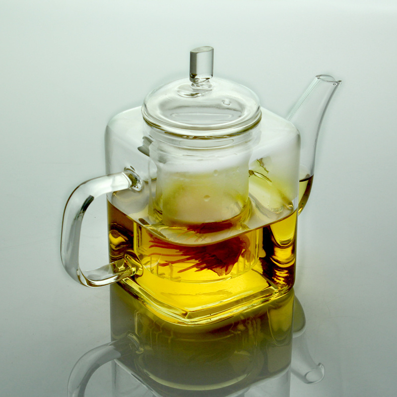 High borosilicate heat-resistant glass square glass tea set customs square drinking ware tea kettle