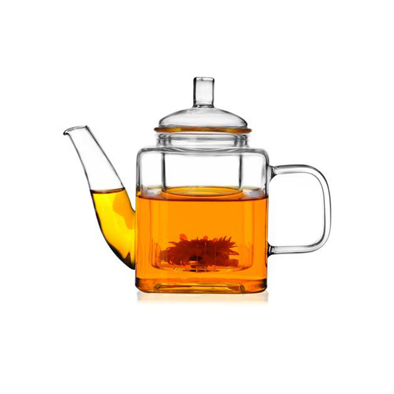 High borosilicate heat-resistant glass square glass tea set customs square drinking ware tea kettle