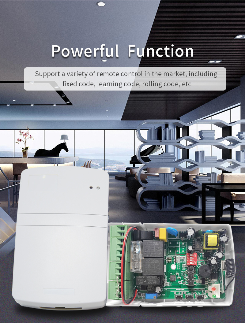 110V 220V Control Board For Motor Garage Door Roller Shutter Auto Gate 433mhz Control Panel With Remote Transmitter