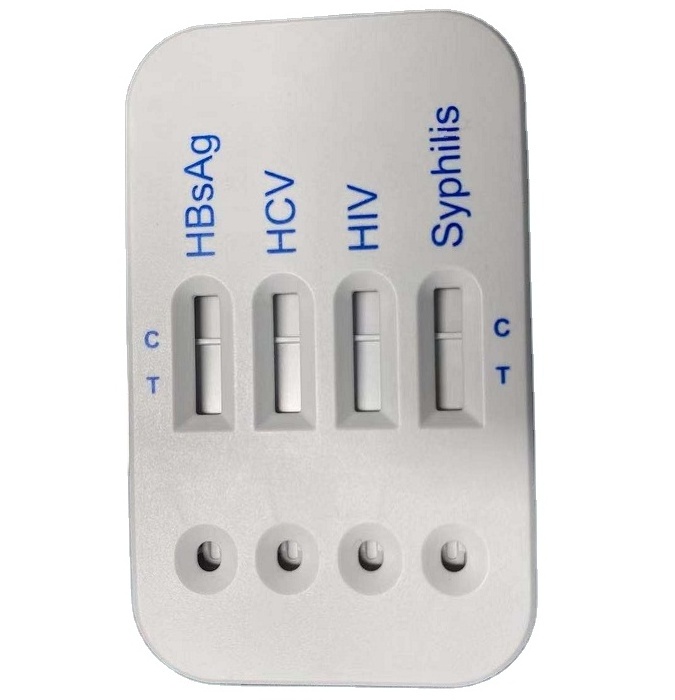 High quality blood Infectious disease screening test 4in1combo test kit of  HBsAg HIV HCV Syphilis detection