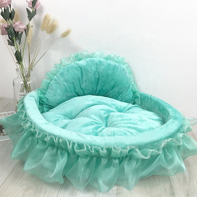 Wholesale Cute Princess Pet Bed Bow-Tie Lace Cat Dog House Washable Certified Pet Beds Animal Accessories Supplier