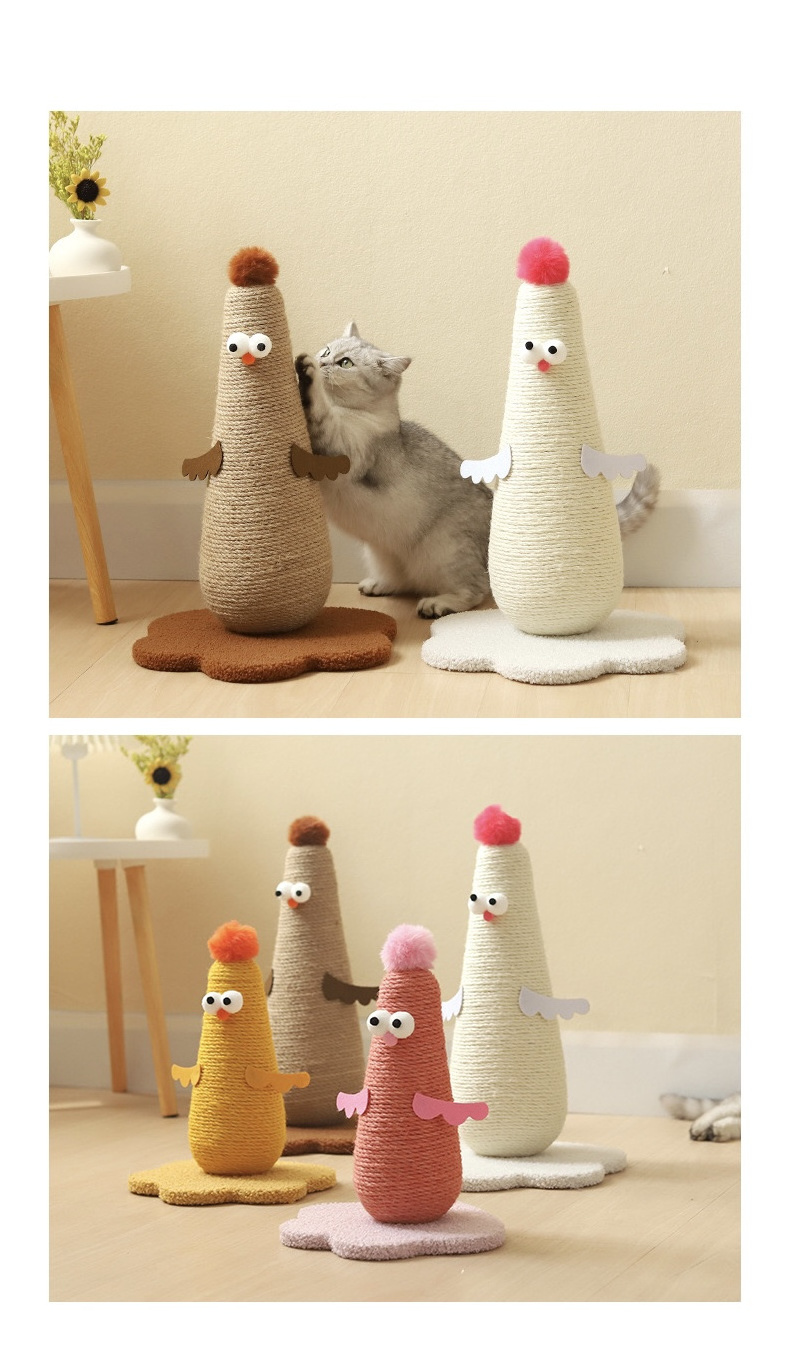 Chicken Shape Cat Scratching Board Climbing Cat Tree House Tower Scratcher Post Customize Sisal Cat Cute Carton Pet Toys 2 Weeks