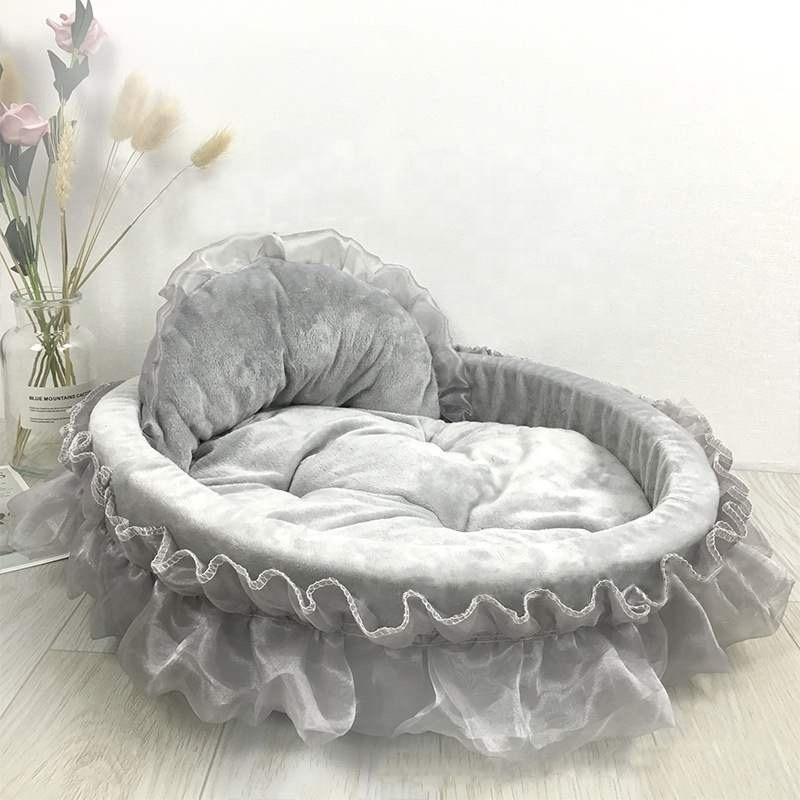 Wholesale Cute Princess Pet Bed Bow-Tie Lace Cat Dog House Washable Certified Pet Beds Animal Accessories Supplier