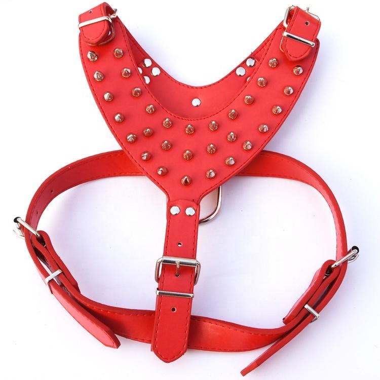 Wholesale In stock Hot style rivet PU pet chest straps pull Dog Chest Strap Dog Vest Harnesses