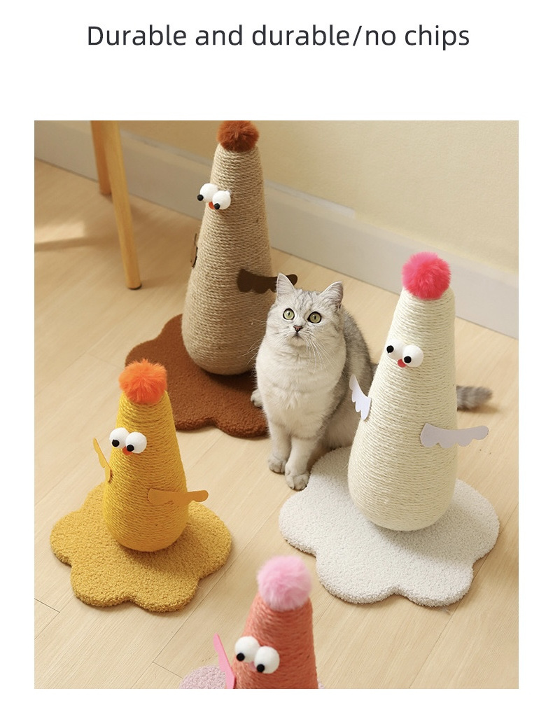 Chicken Shape Cat Scratching Board Climbing Cat Tree House Tower Scratcher Post Customize Sisal Cat Cute Carton Pet Toys 2 Weeks