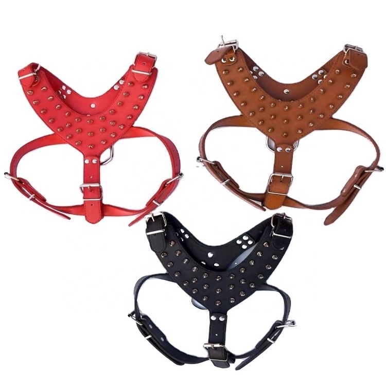 Wholesale In stock Hot style rivet PU pet chest straps pull Dog Chest Strap Dog Vest Harnesses