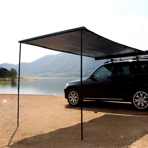 Outdoor Camping Oxford Cloth Aluminium Shell Car Sunshade Weatherproof 4x4 Side Tent Awning With Led Light