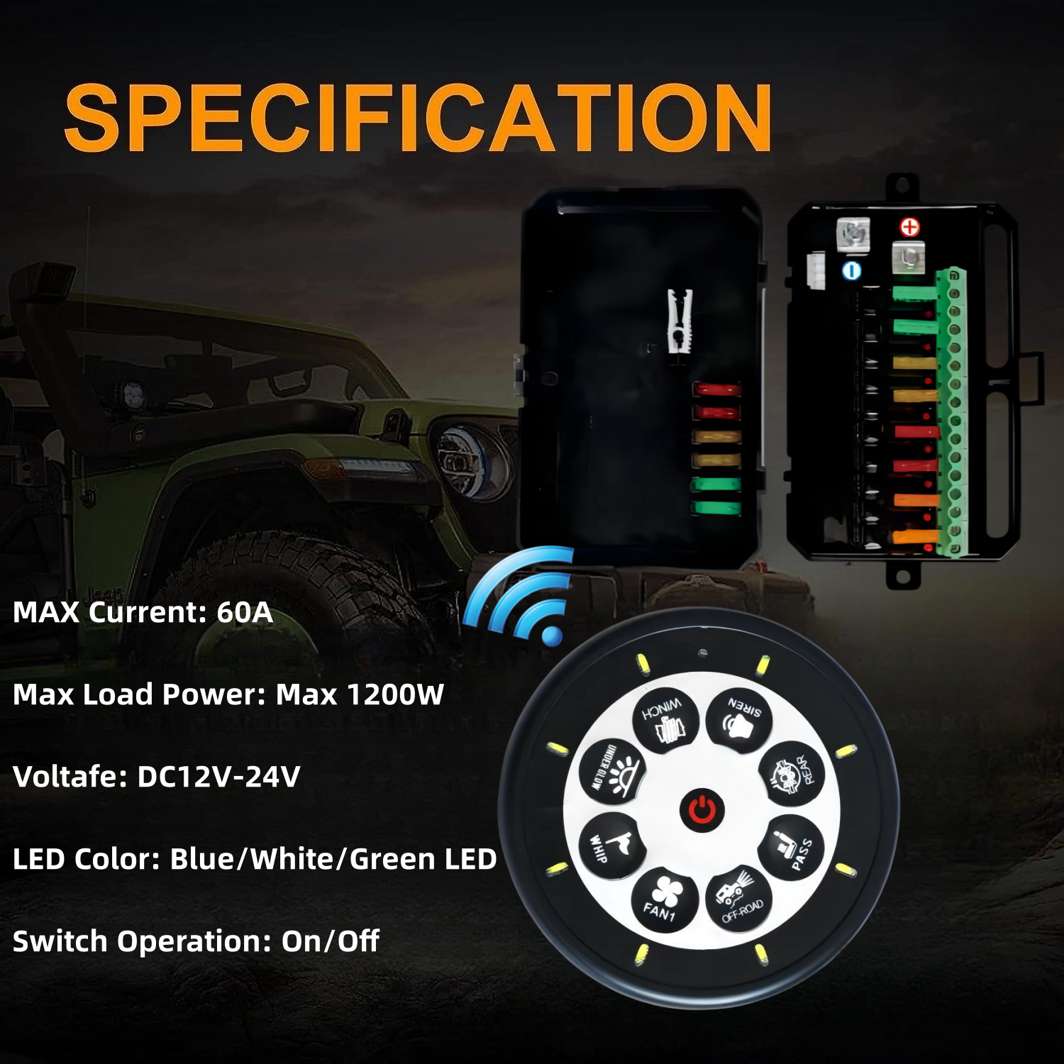 The NEW Marine Switch Power Off Road Car LED Panel Circuit Control Box 24V 12V Wireless 8 Gang Switch Panel for Car