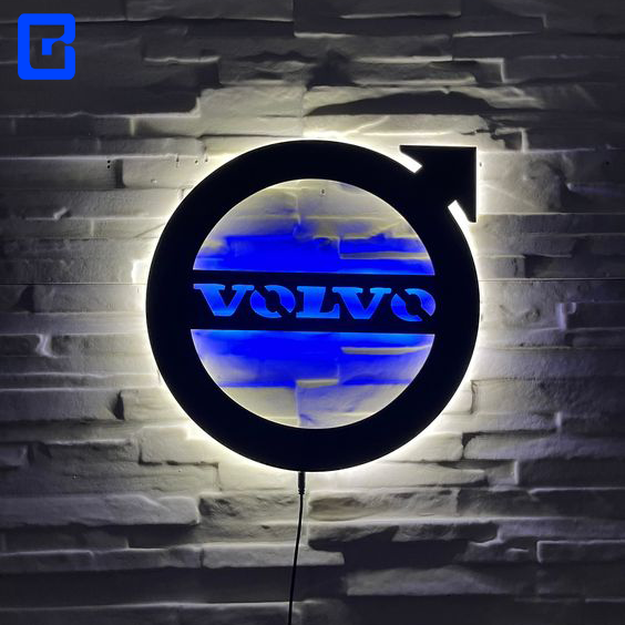 Factory wholesale custom Volvo sign backlit business sign acrylic led logo signs