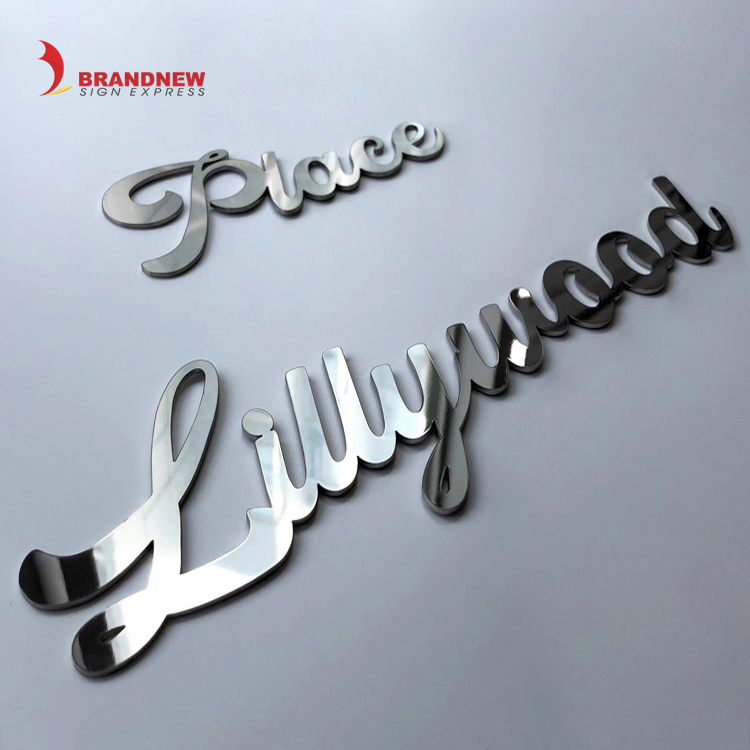 BRANDNEWSIGN Manufacturer Customized 3d Mirror Stainless Steel Letter Decorative Metal Sign Wall Logo Signs Letter For Brand