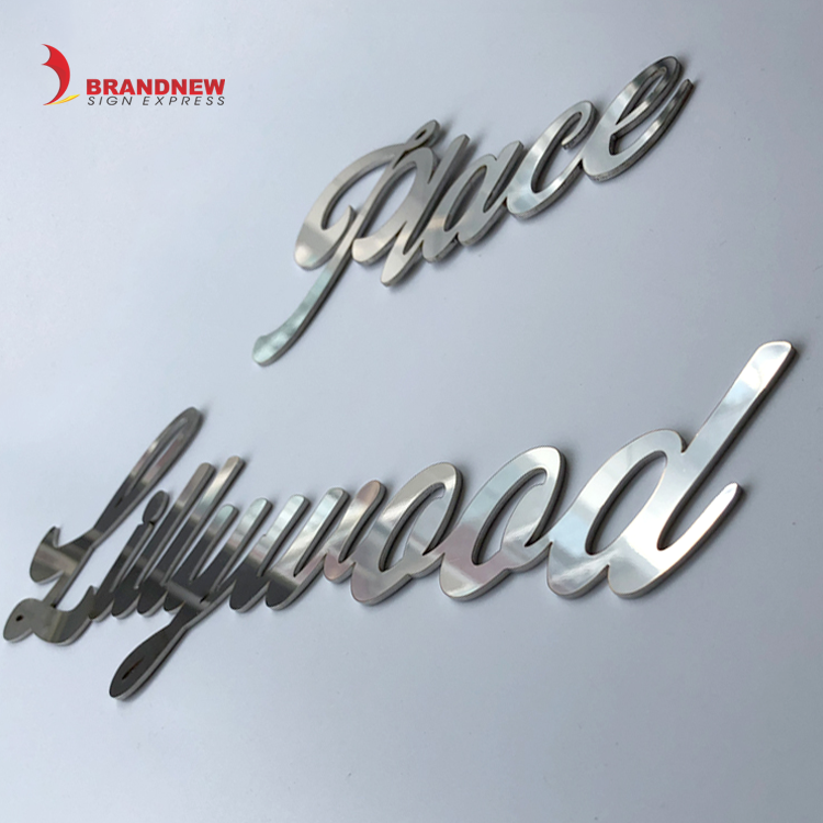 BRANDNEWSIGN Manufacturer Customized 3d Mirror Stainless Steel Letter Decorative Metal Sign Wall Logo Signs Letter For Brand