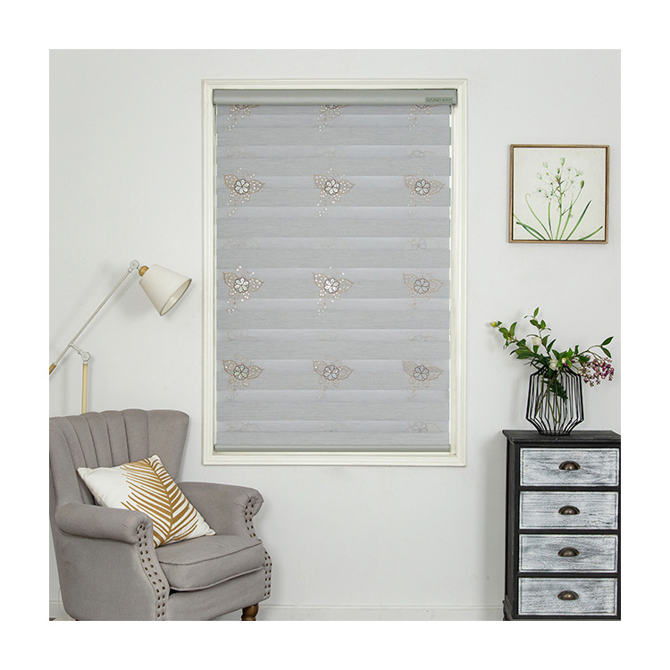 Horizontal indoor home window day night fabric shutters electric zebra blinds roller blinds curtain