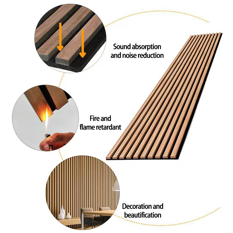 polyester pet board insulation slat polyester fiber wooden acustic wall panel art acoustic