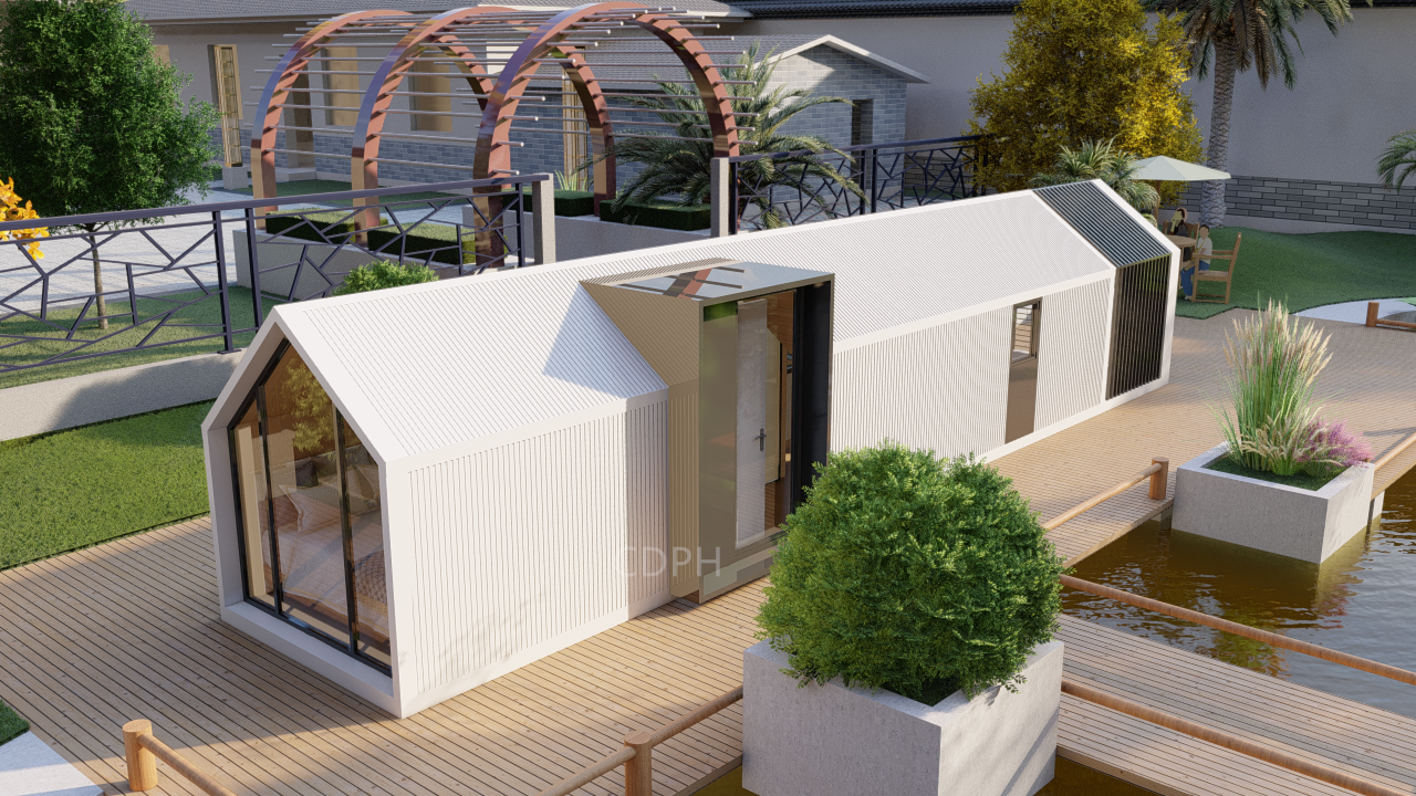 New Arrival Triangle Roof Prefab House Villa Wood Prefabricated Steel Frame House for Sale