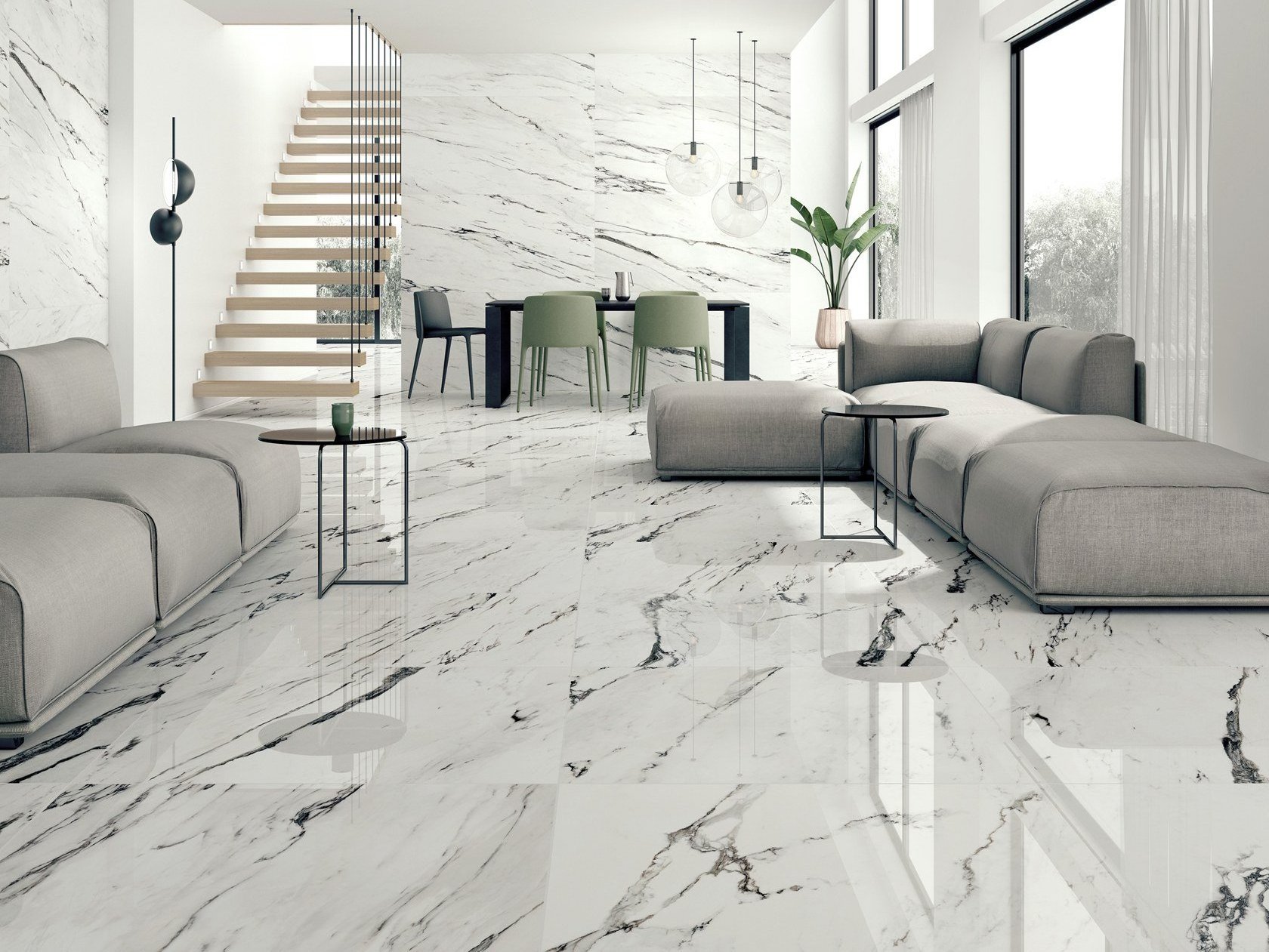 Good quality Customized Size 300x600 Marble Ceramic Floor Tiles For Living Room