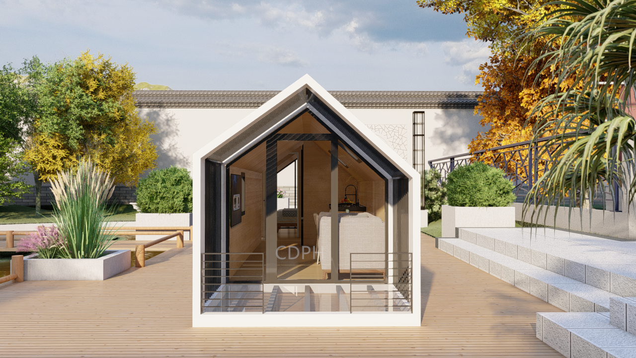 New Arrival Triangle Roof Prefab House Villa Wood Prefabricated Steel Frame House for Sale